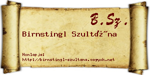 Birnstingl Szultána névjegykártya